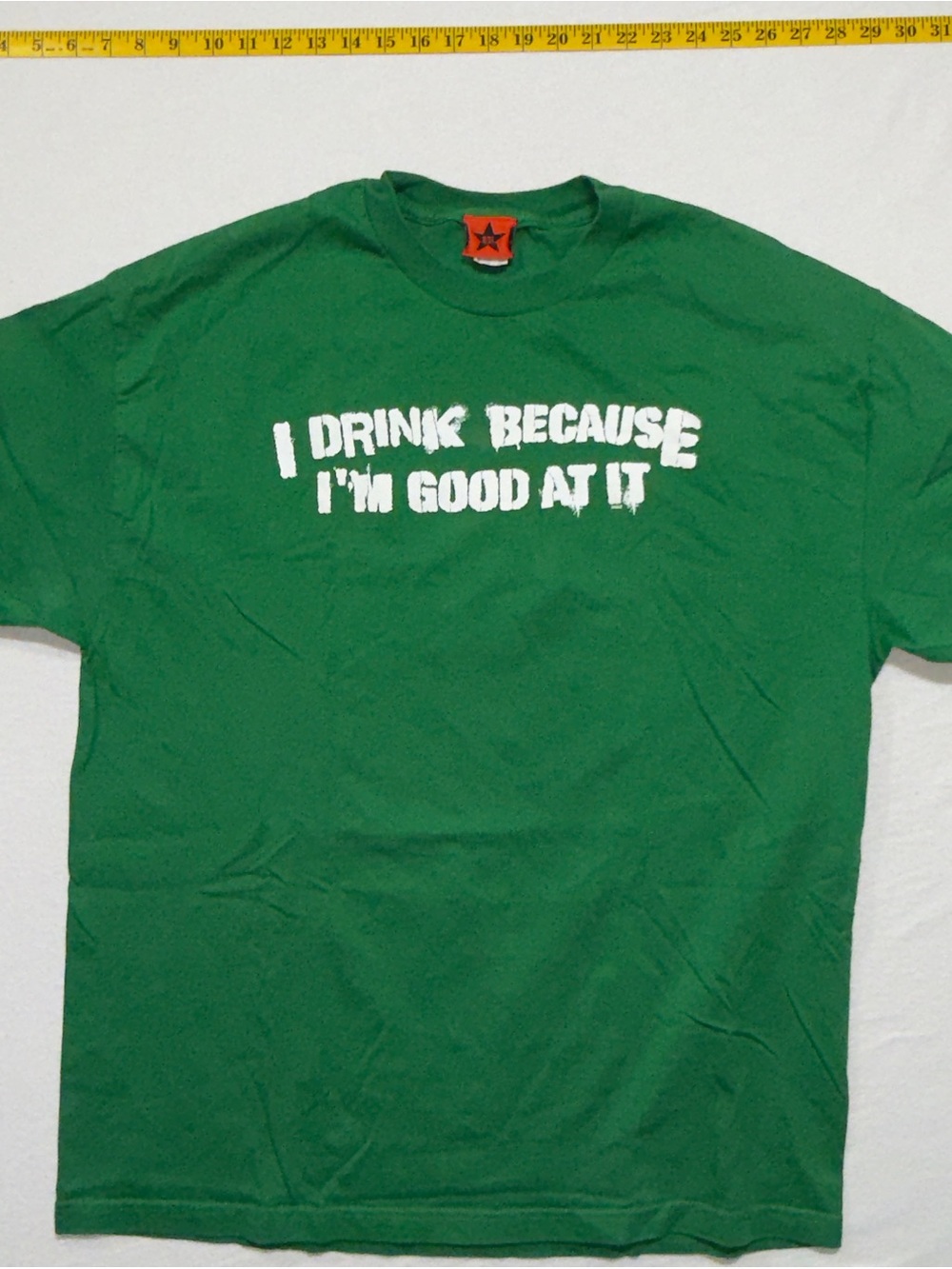 Green Graphic Tee - "I Drink Because I'm Good At It" - Unbranded vintage y2K